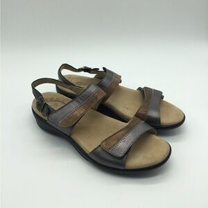SAS Two Tone Leather Heel Strap Nudu Sandal